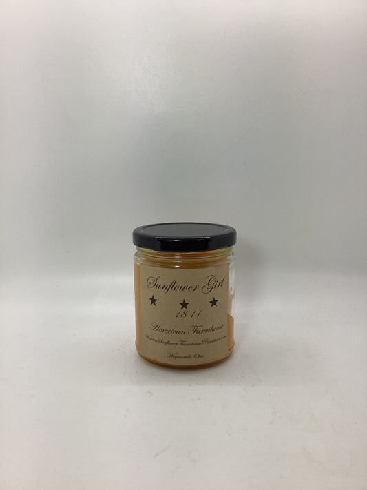 Sunflower Girl/Highly Scented Candle/10 oz Jelly Jar/Paraffin Wax/Farmhouse Candle/Hand Poured Candle/Sweet Orange and Sriracha