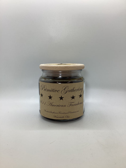 Primitive Gathering Highly Scented Candle/Apothecary Jar 18 oz/Paraffin Wax/Farmhouse Candle/Hand Poured Candle/Country-Primitive Candle