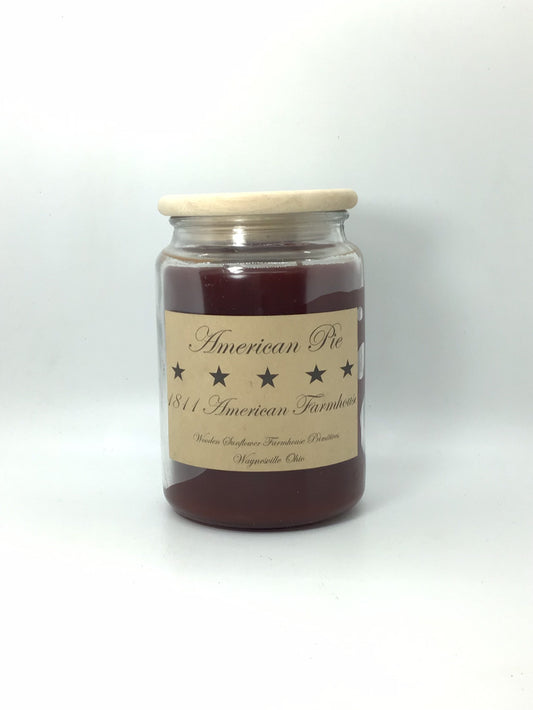 American Pie /Highly Scented Candle/26 oz Apothecary Jar/Paraffin Wax/Farmhouse Candle/Hand Poured Candle/Peach Fragrance