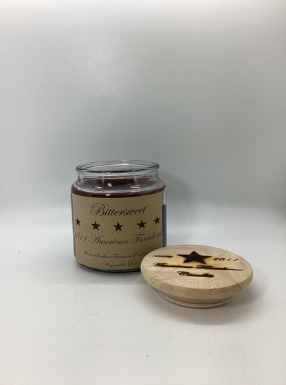 Bittersweet Highly Scented Candle/Apothecary Jar 18oz/Paraffin Wax/Farmhouse Candle/Hand Poured Candle/Country-Primitive Candle