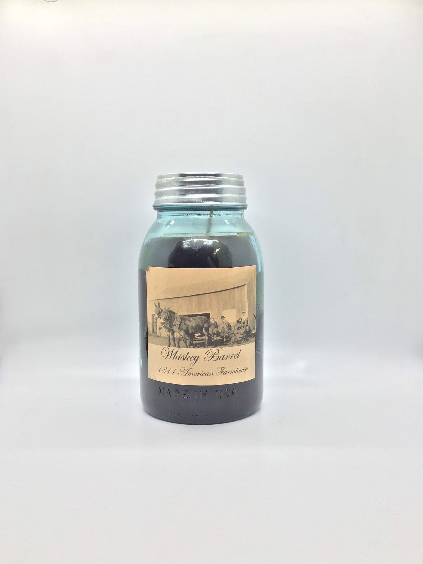 Whiskey Barrel Highly Scented Candle/32 oz Ball Jar/Paraffin Wax/Farmhouse Candle/Hand Poured Candle/Country-Primitive Candle