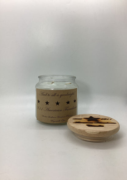 And to all a goodnight! Highly Scented Candle/Apothecary Jar 18oz/Paraffin Wax/Farmhouse Candle/HandPoured Candle/Country Primitive Candle/