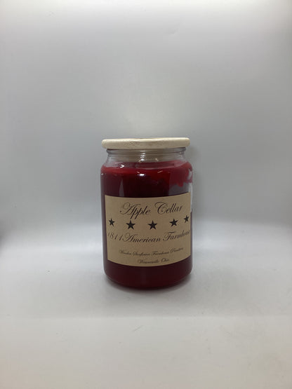 Apple Cellar Highly Scented Candle/Apothecary Jar 26oz/Paraffin Wax/Farmhouse Candle/HandPoured Candle/Country Primitive Candle/