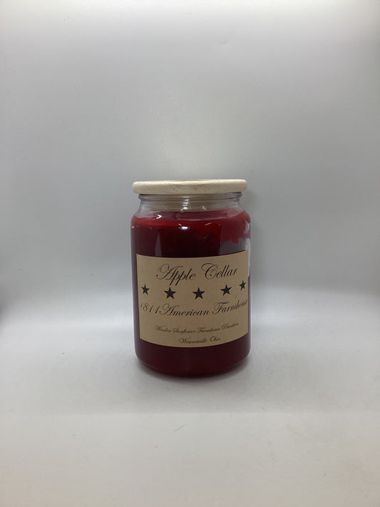 Apple Cellar Highly Scented Candle/Apothecary Jar 26oz/Paraffin Wax/Farmhouse Candle/HandPoured Candle/Country Primitive Candle/