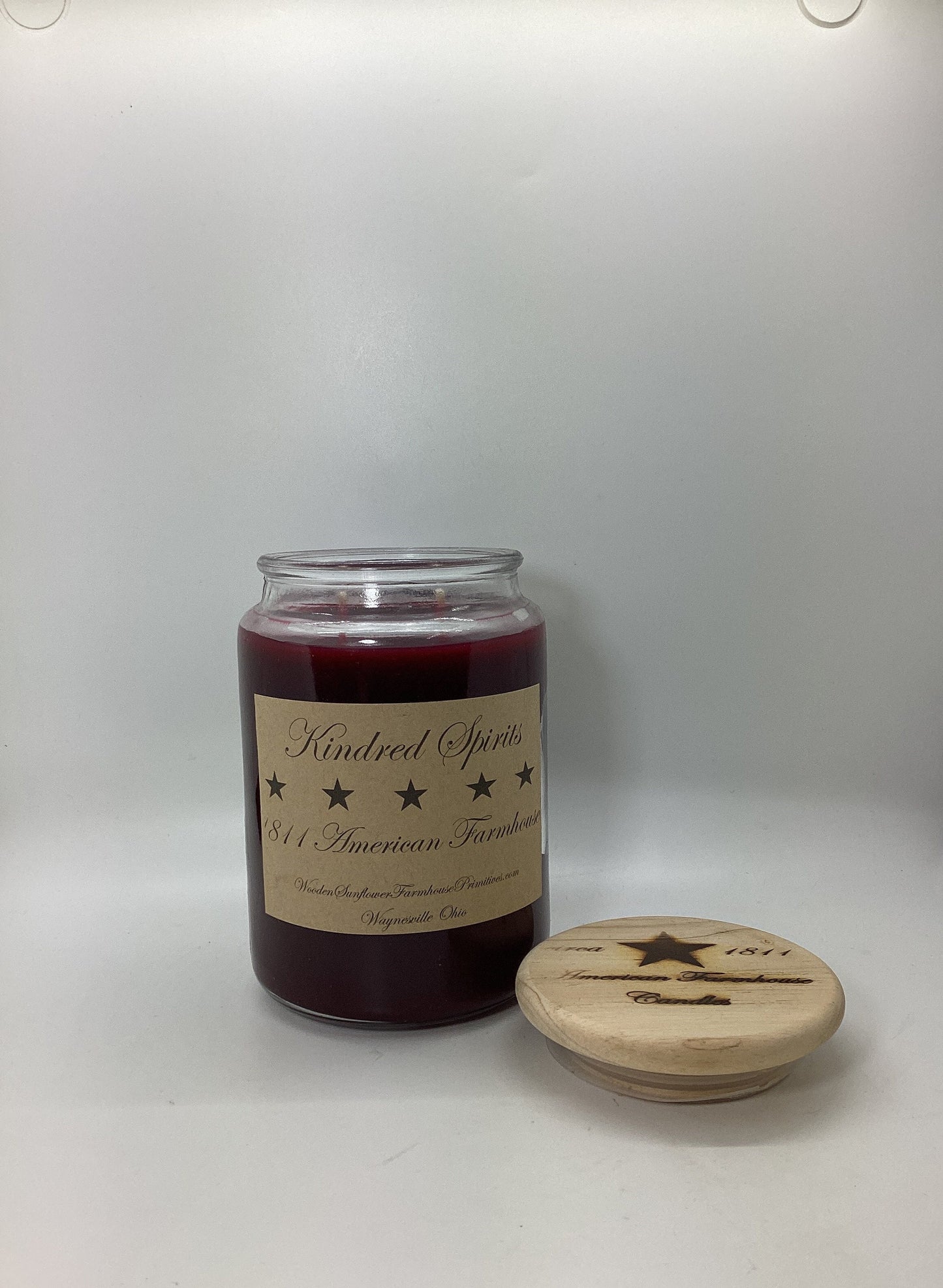 Kindred Spirits Highly Scented Candle/Apothecary Jar 26 oz/Paraffin Wax/‘Farmhouse Candle/Hand Poured Candle/Country-Primitive Candle