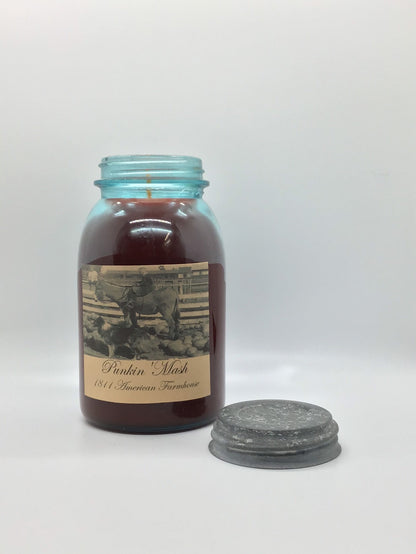 Punkin Mash Highly Scented Candle/32 oz Ball Jar/Paraffin Wax/Farmhouse Candle/Hand Poured Candle/Country-Primitive Candle