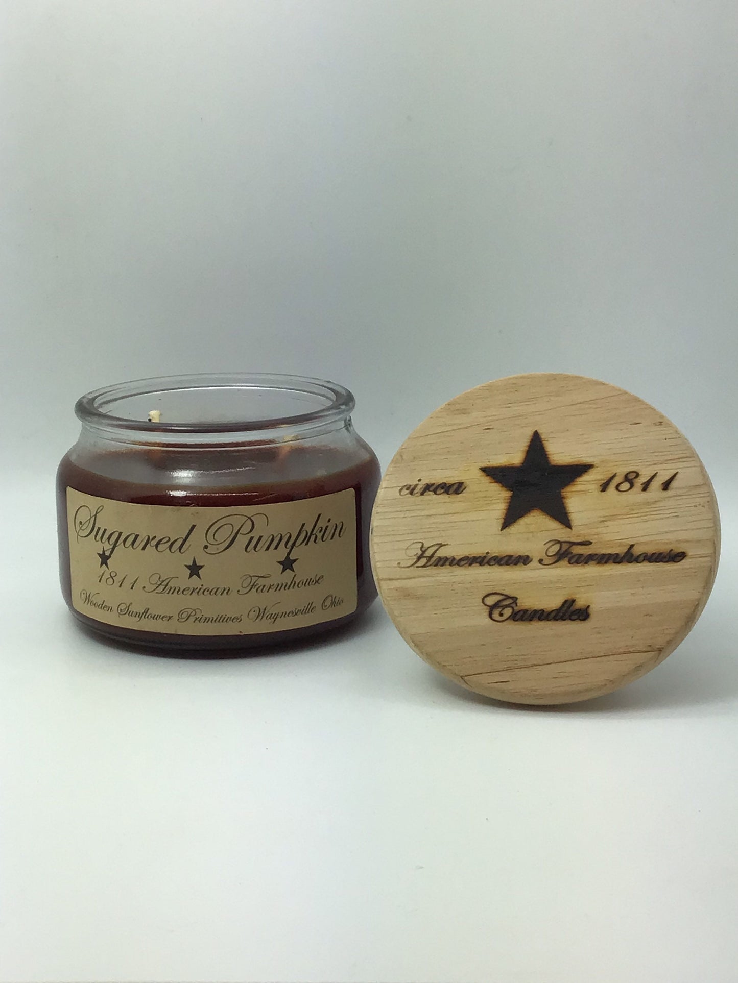 Sugared Pumpkin Highly Scented Candle/Apothecary Jar 10 oz/Paraffin Wax/Farmhouse Candle/Hand Poured Candle/Country-Primitive Candle