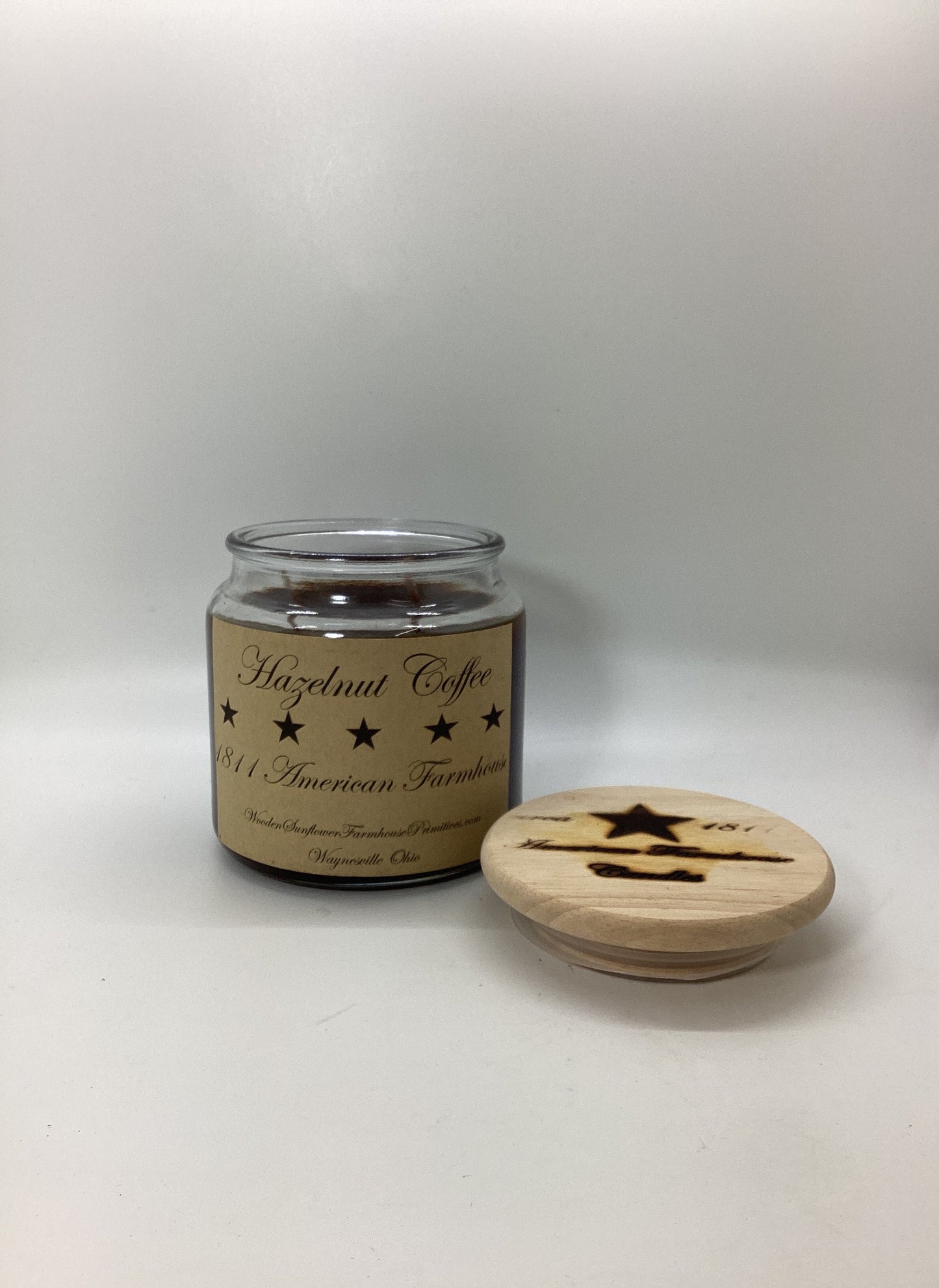 Hazelnut Coffee Highly Scented Candle/Apothecary Jar 18oz/Paraffin Wax/Farmhouse Candle/Hand Poured Candle/Country-Primitive Candle
