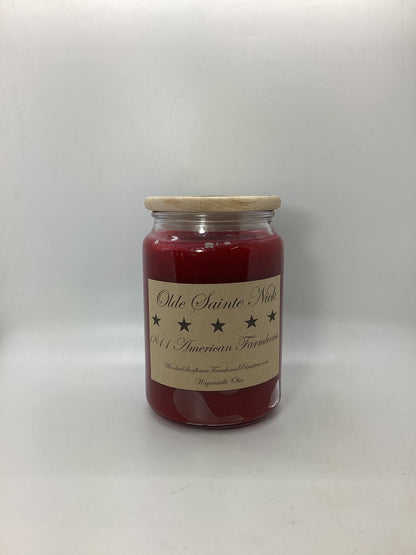 Olde Sainte Nick Highly Scented Candle/Apothecary Jar 26oz/Paraffin Wax/Farmhouse Candle/HandPoured Candle/Country Primitive Candle/