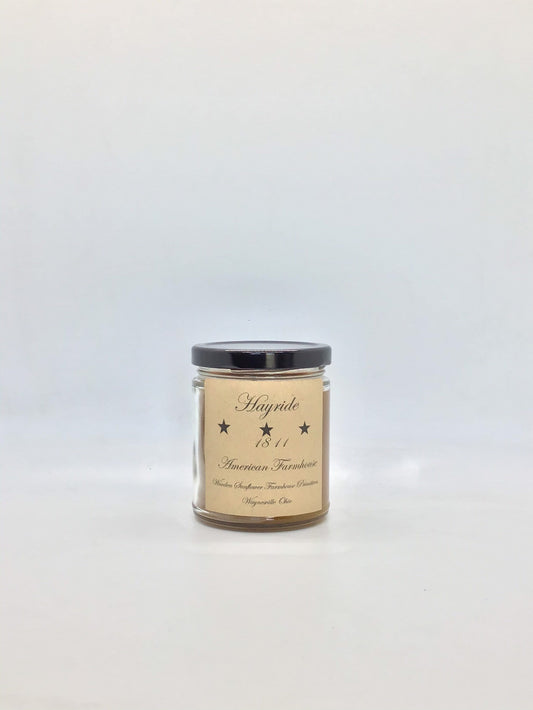 Hayride Highly Scented Candle/Jelly Jar 9 oz/Paraffin Wax/Farmhouse Candle/Hand poured Candle/Country-Primitive Candle