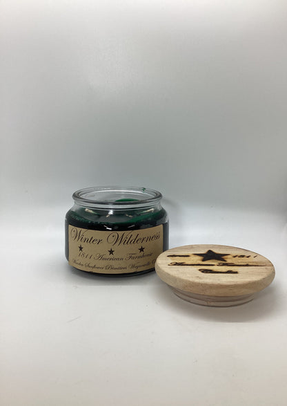 Winter Wilderness Highly Scented Candle/Apothecary Jar 10 oz/Paraffin Wax/Farmhouse Candle/Hand Poured Candle/Country-Primitive Candle