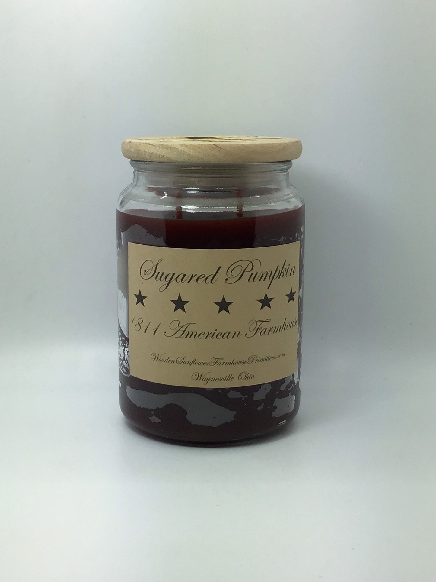Sugared Pumpkin Highly Scented Candle /Apothecary Jar  26oz /Paraffin Wax/Farmhouse Candle/Hand Poured Candle/Country-Primitive Candle