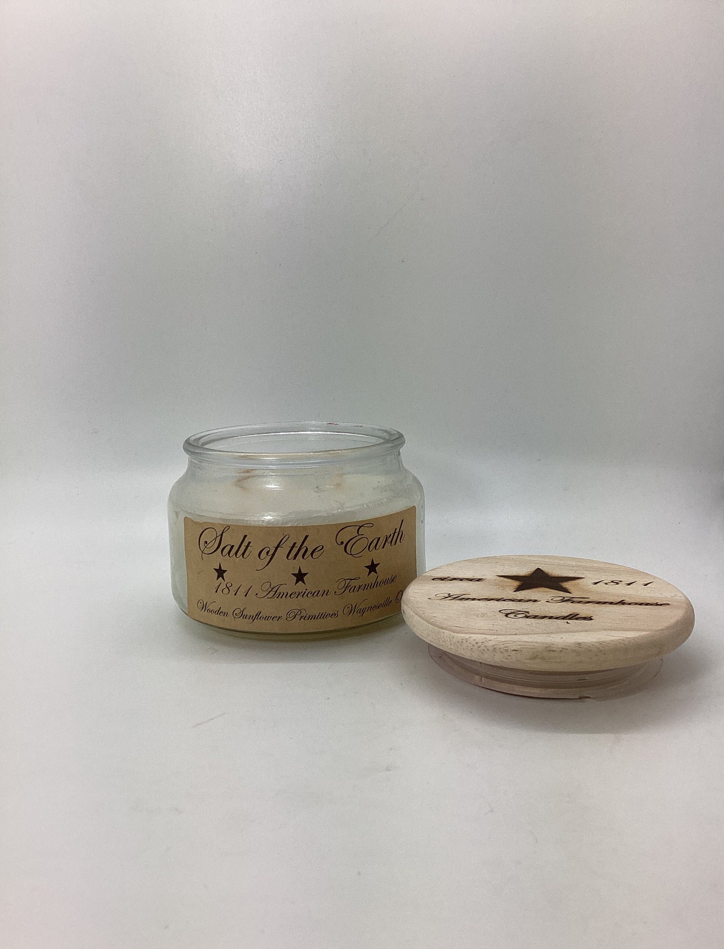 Salt of the Earth Highly Scented Candle/Apothecary Jar 10 oz/Paraffin Wax/Farmhouse Candle/Hand Poured Candle/Country-Primitive Candle