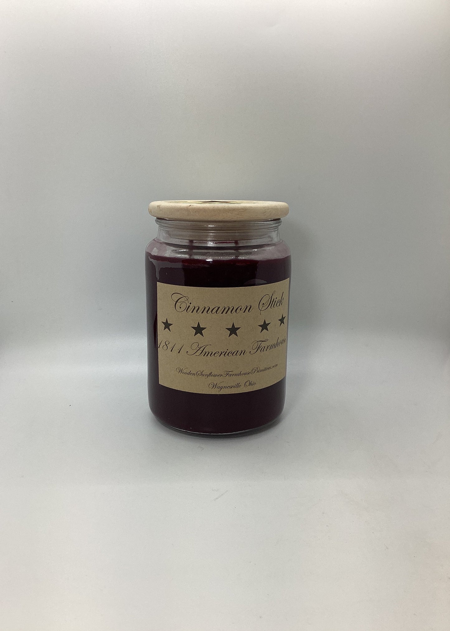Cinnamon Stick Highly Scented Candle/Apothecary Jar 26 oz/Paraffin Wax/Farmhouse Candle/Hand Poured Candle/Country-Primitive Candle