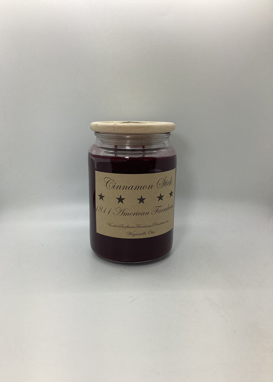 Cinnamon Stick Highly Scented Candle/Apothecary Jar 26 oz/Paraffin Wax/Farmhouse Candle/Hand Poured Candle/Country-Primitive Candle