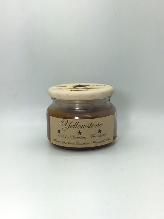 Yellowstone Highly Scented Candle/Apothecary Jar 10oz/Paraffin Wax/Farmhouse Candle/Hand Poured Candle/Country Primitive Candle