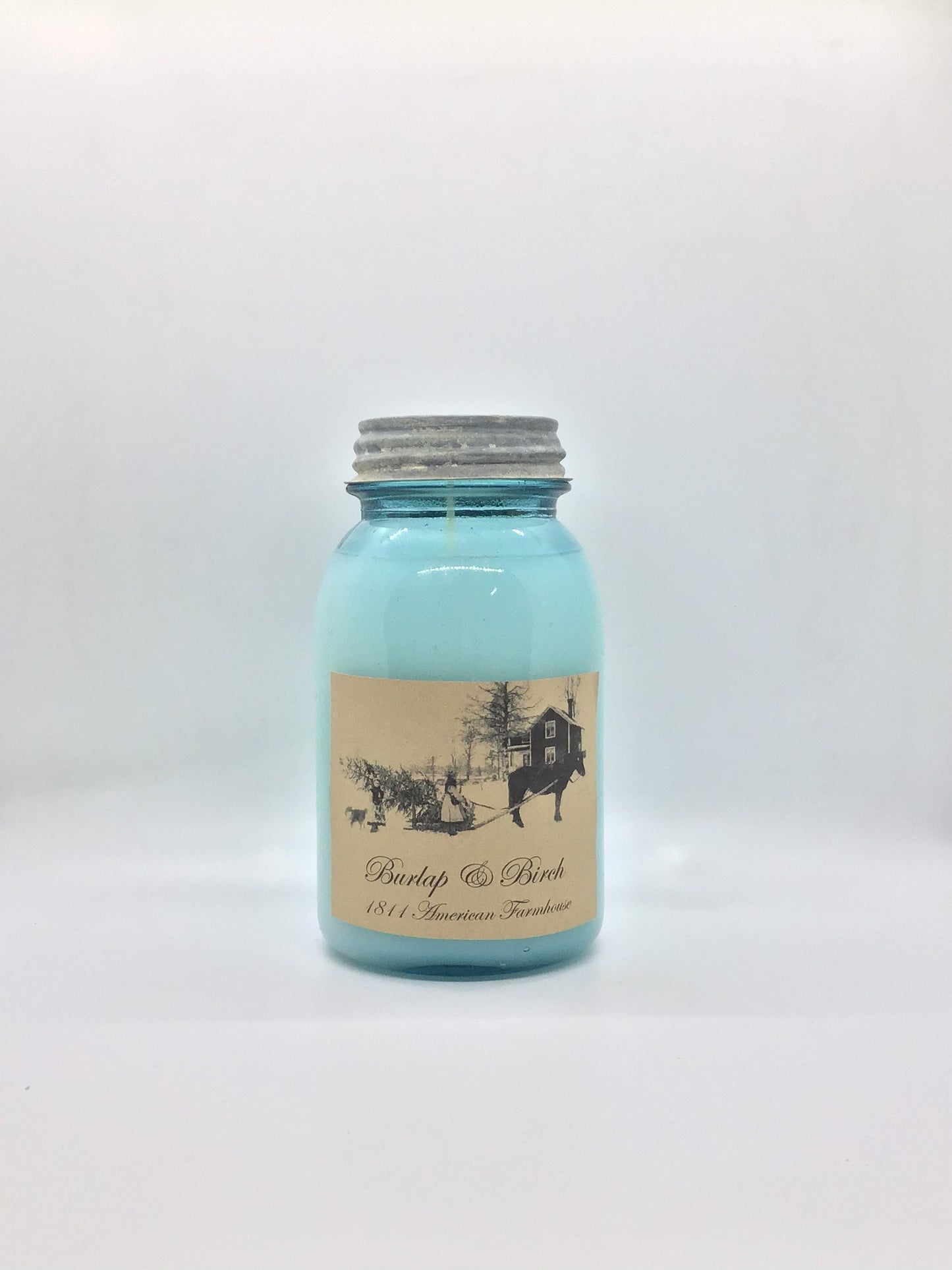 Burlap & Birch Highly Scented Candle/Ball Jar 32 oz/Paraffin Wax/Farmhouse Candle/Hand Poured Candle/Country-Primitive Candle