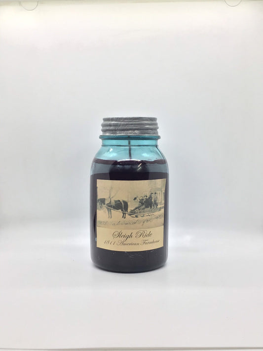 Sleigh Ride Highly Scented Candle/32 oz Ball Jar/Paraffin Wax/Farmhouse Candle/Hand Poured Candle/Country-Primitive Candle