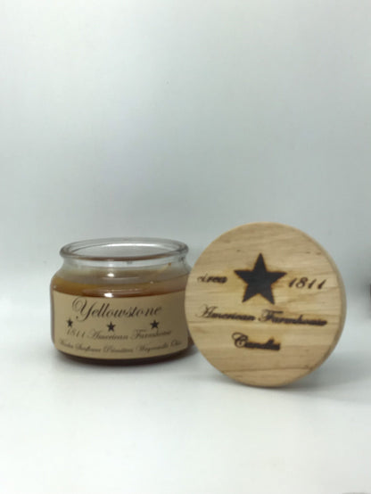 Yellowstone Highly Scented Candle/Apothecary Jar 10oz/Paraffin Wax/Farmhouse Candle/Hand Poured Candle/Country Primitive Candle