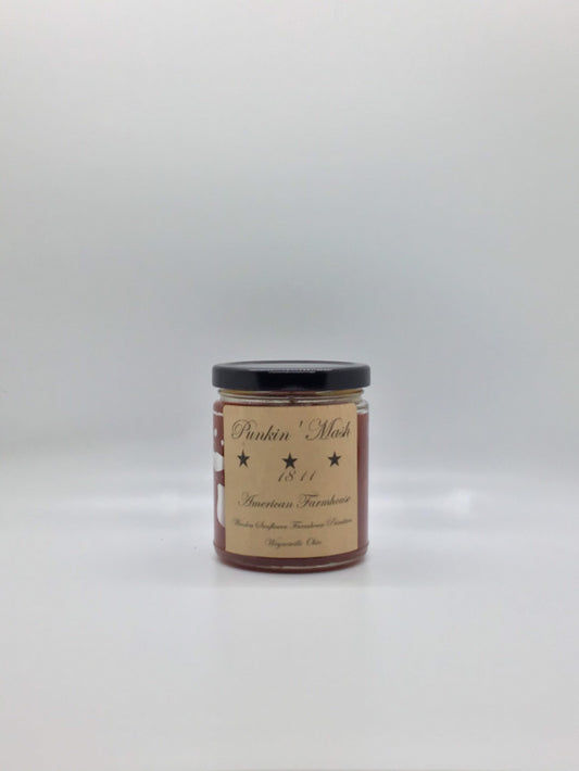 Punkin Mash Highly Scented Candle/Jelly Jar 9oz/Paraffin Wax/Farmhouse Candle/Hand Poured Candle/Country-Primitive Candle