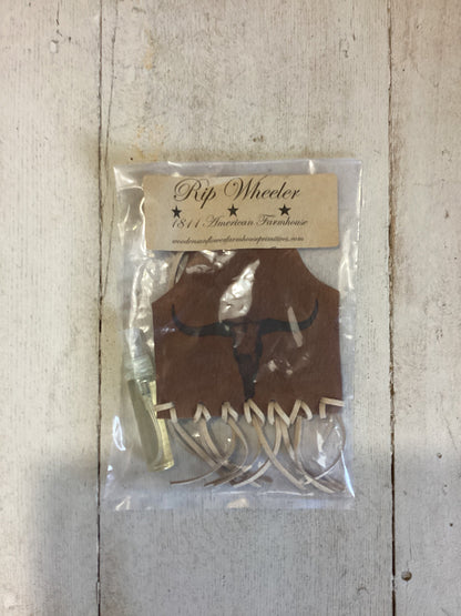 Rip Wheeler Highly Scented  Branded Leather Air Freshener/car freshener/bathroom freshener/closet freshener/branded leather with fringe