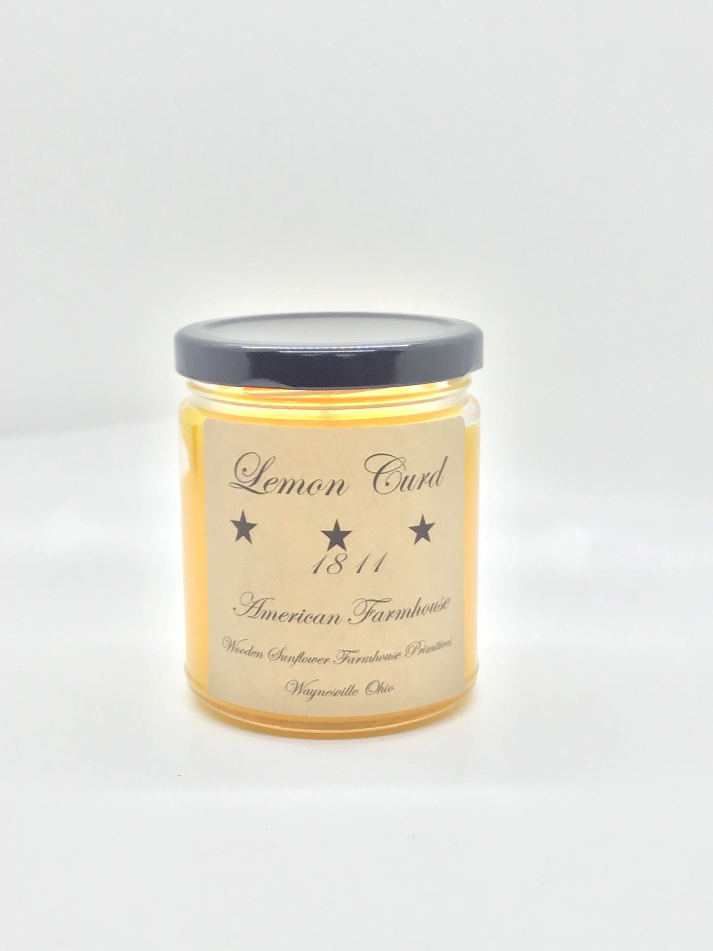 Lemon Curd Highly Scented Candle/Jelly Jar 9oz/Paraffin Wax/Farmhouse Candle/Hand Poured Candle/Country-Primitive Candle
