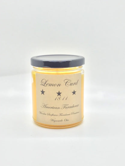 Lemon Curd Highly Scented Candle/Jelly Jar 9oz/Paraffin Wax/Farmhouse Candle/Hand Poured Candle/Country-Primitive Candle