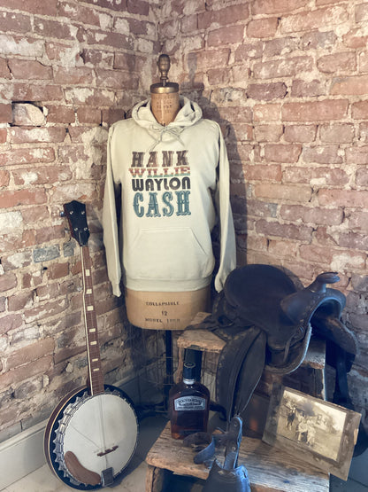 Hank Willie Waylon Cash Hoodie/western/country/cowgirl/rodeo/farmgirl/hoodie