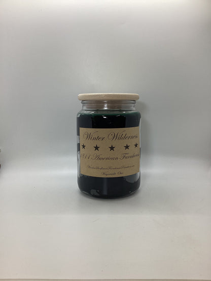 Winter Wilderness Highly Scented Candle/Apothecary Jar 26oz/Paraffin Wax/Farmhouse Candle/HandPoured Candle/Country Primitive Candle/