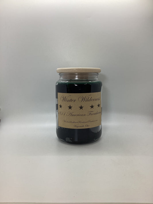 Winter Wilderness Highly Scented Candle/Apothecary Jar 26oz/Paraffin Wax/Farmhouse Candle/HandPoured Candle/Country Primitive Candle/