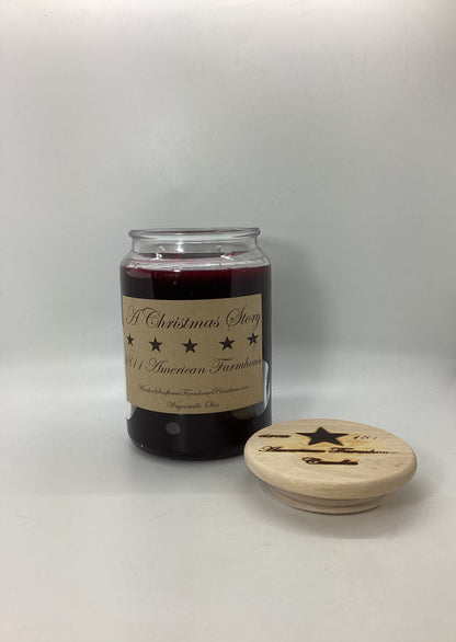 A Christmas Story Highly Scented Candle/Apothecary Jar 26 oz/Paraffin Wax/Farmhouse Candle/Hand Poured Candle/Country Primitive Candle