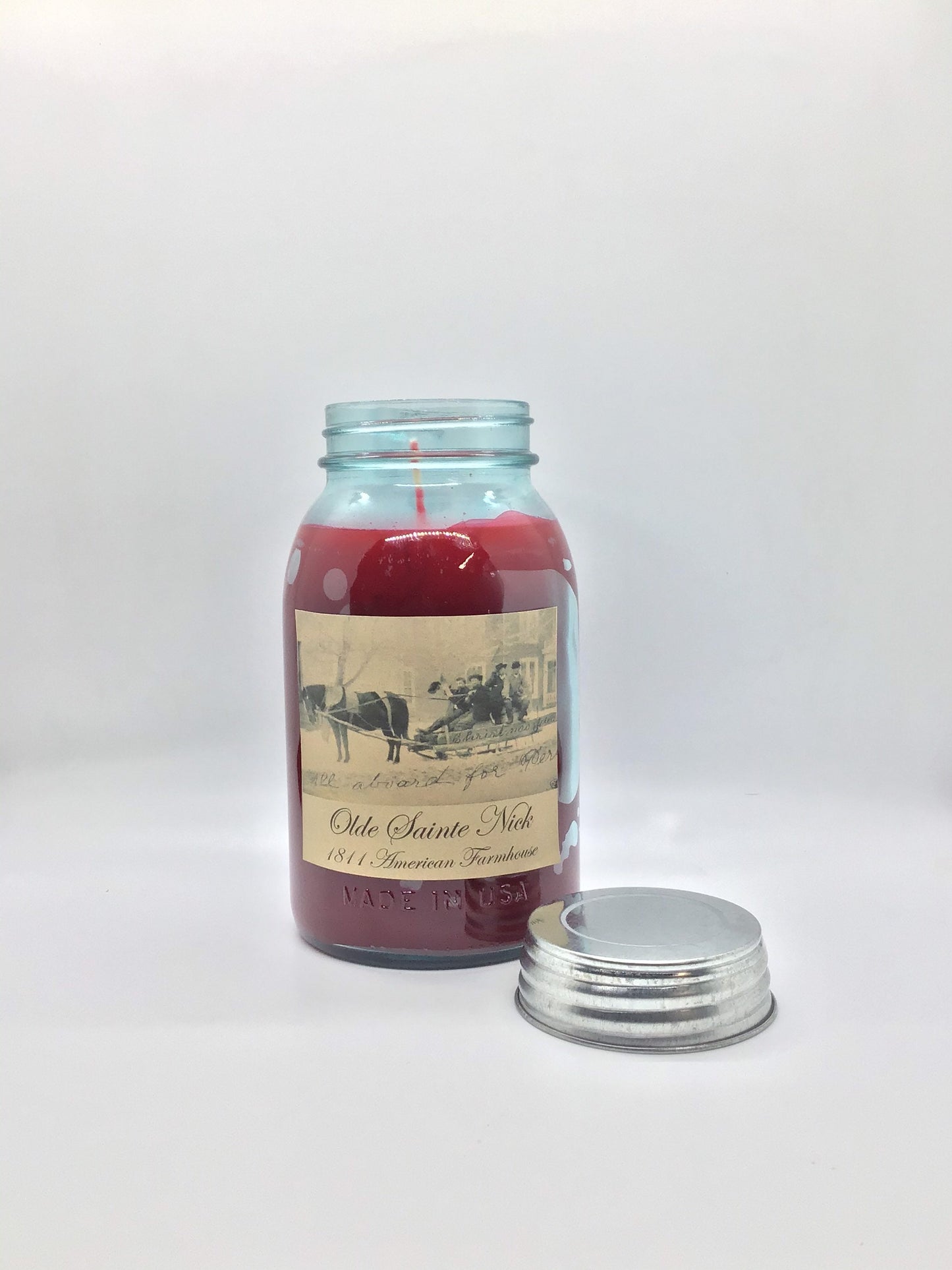 Old Sainte Nick Highly Scented Candle/ Ball Jar 32 oz/Paraffin Wax/Farmhouse Candle/Hand Poured Candle/Country-Primitive Candle