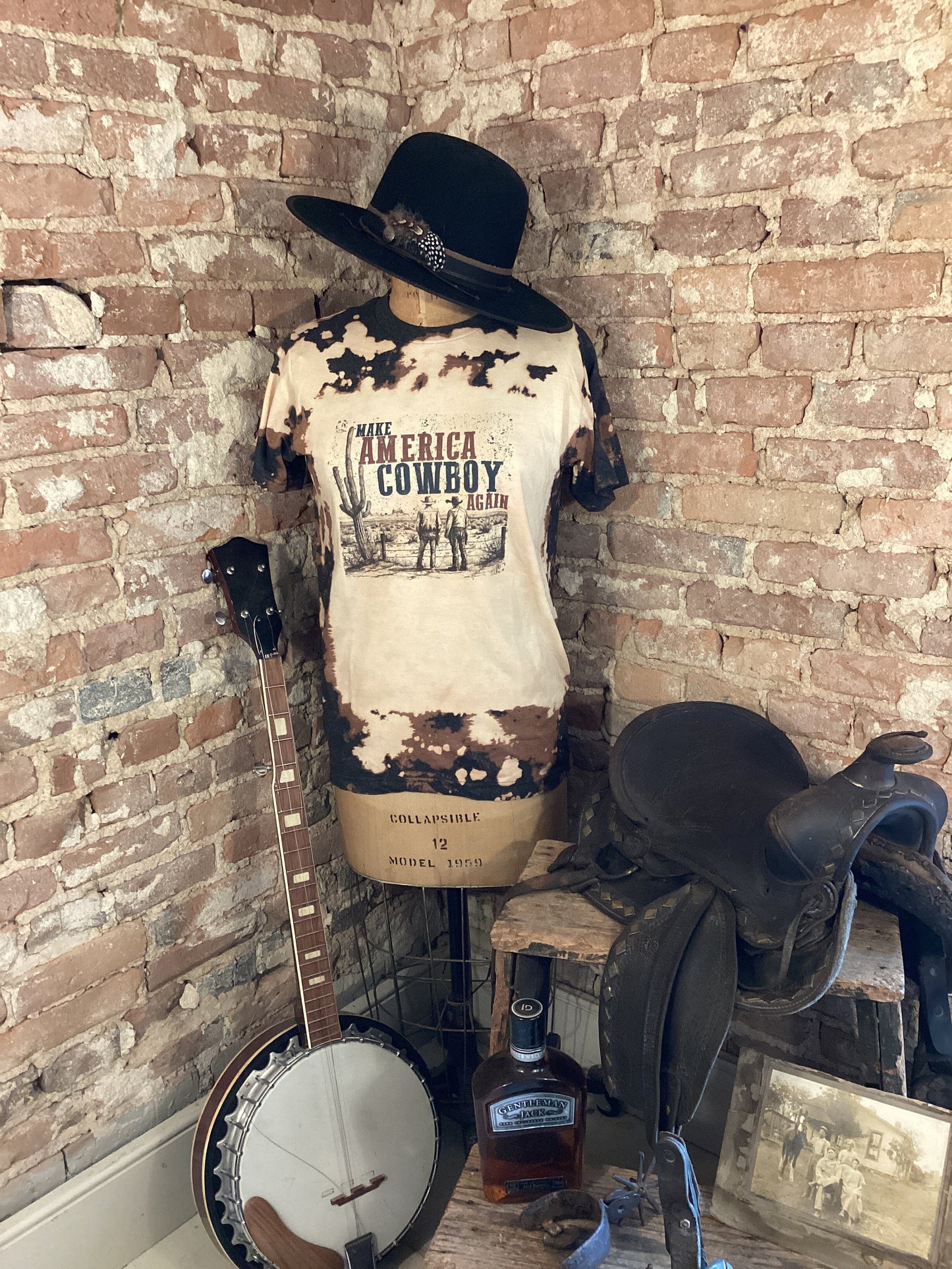 Make America Cowboy Again/Country Shirt/Cowgirl Shirt/Western Shirt/Horse girl shirt/inspirational shirt/farmgirl shirt/distressed shirt