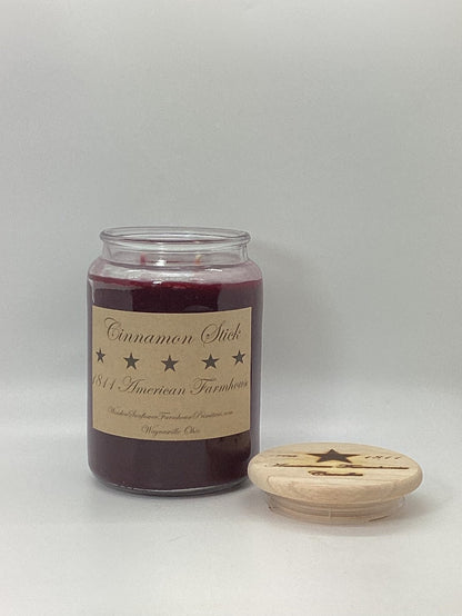 Cinnamon Stick Highly Scented Candle/Apothecary Jar 26 oz/Paraffin Wax/Farmhouse Candle/Hand Poured Candle/Country-Primitive Candle