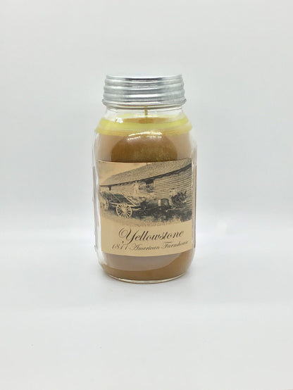 Yellowstone Highly Scented Candle/Ball Jar 32oz/Paraffin Wax/Farmhouse Candle/Hand Poured Candle/Country Primitive Candle
