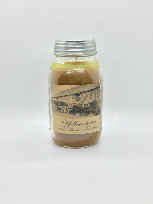Yellowstone Highly Scented Candle/Ball Jar 32oz/Paraffin Wax/Farmhouse Candle/Hand Poured Candle/Country Primitive Candle