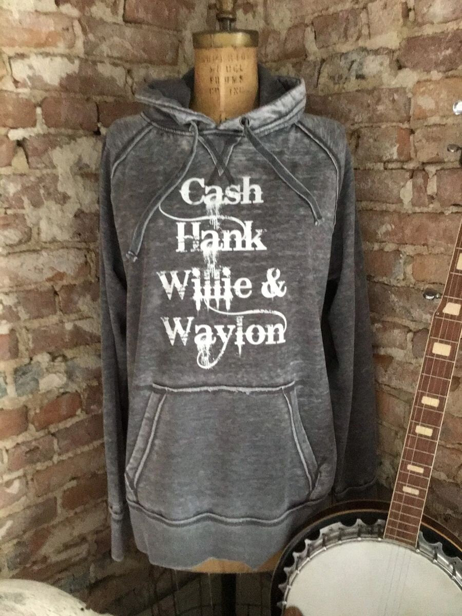 Cash Hank Willie Waylon/Unisex distressed graphic hoodie/Country shirt/country hoodie/country singers/cute hoodie