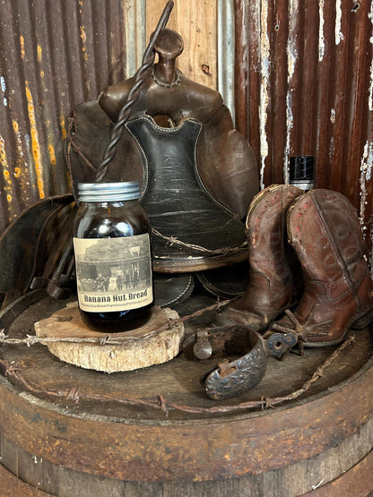 Banana Nut Bread Highly Scented Candle/Ball Jar 32 oz/Paraffin Wax/Farmhouse Candle/Hand Poured Candle/Country-Primitive Candle