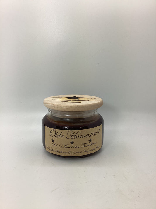 Olde Homestead  Highly Scented Candle/Apothecary Jar 10 oz/Paraffin Wax/Farmhouse Candle/Hand Poured Candle/Country-Primitive Candle