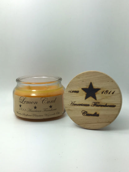 Lemon Curd Highly Scented Candle/Apothecary Jar 10 oz/Paraffin Wax/Farmhouse Candle/Hand Poured Candle/Country-Primitive Candle