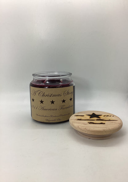 A Christmas Story Highly Scented Candle/Apothecary Jar 18oz/Paraffin Wax/Farmhouse Candle/Hand Poured Candle/Country Primitive Candle