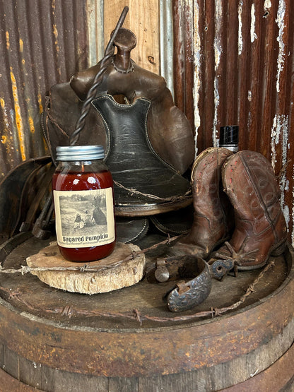 Sugared Pumpkin Highly Scented Candle/Ball Jar 32 oz/Paraffin Wax/Farmhouse Candle/Hand Poured Candle/Country-Primitive Candle