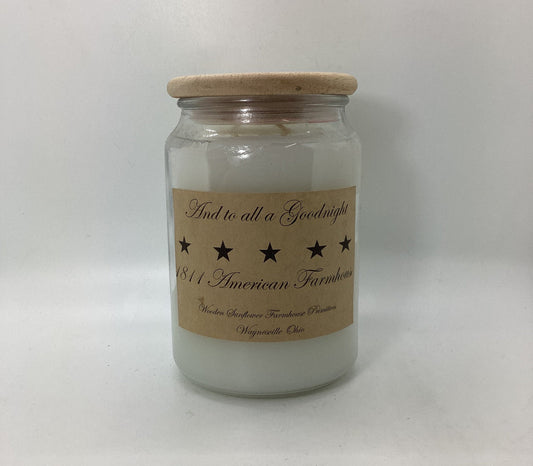 And to all a goodnight! Highly Scented Candle/Apothecary Jar 26 oz/Paraffin Wax/Farmhouse Candle/Hand Poured Candle/Country Primitive Candle