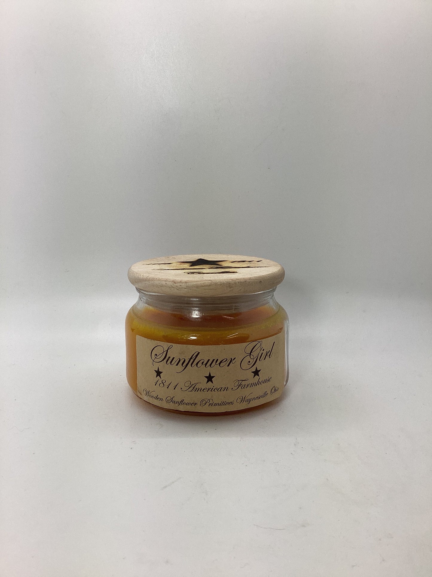 Sunflower Girl/Highly Scented Candle/10 oz Apothecary Jar/Paraffin Wax/Farmhouse Candle/Hand Poured Candle/Sweet Orange and Sriracha