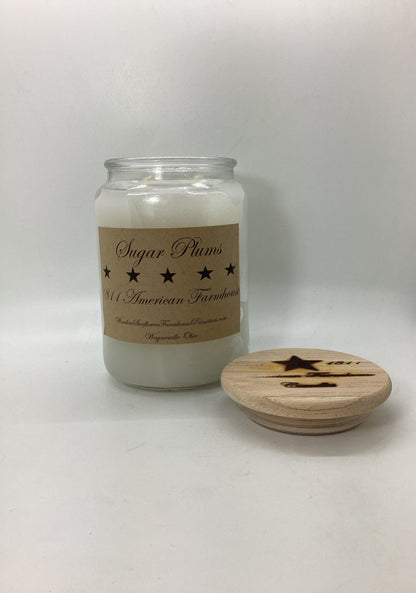 Sugar Plums Highly Scented Candle/Apothecary Jar 26 oz/Paraffin Wax/Farmhouse Candle/Hand Poured Candle/Country-Primitive Candle