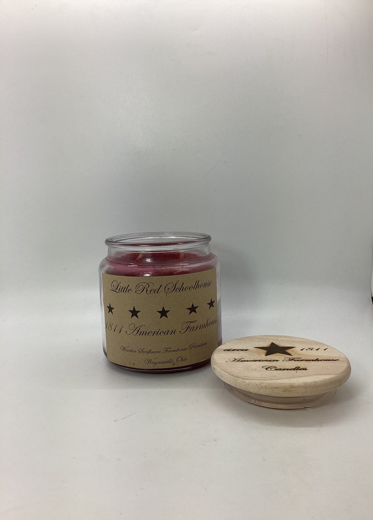 Little Red Schoolhouse/Highly Scented Candle/Apothecary Jar 18 oz/Paraffin Wax/Farmhouse Candle/Hand Poured Candle/Red Currant