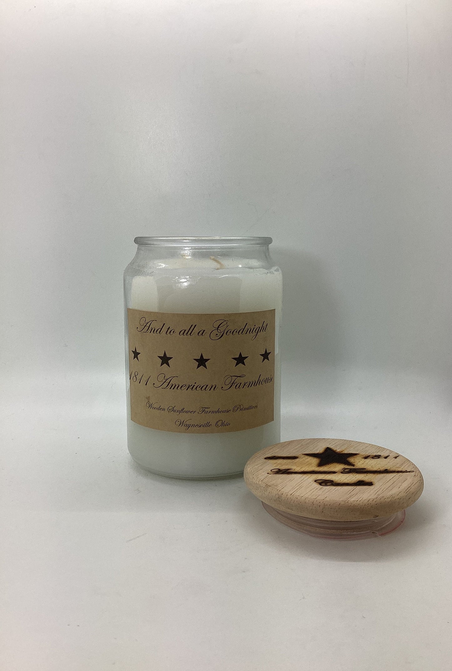 And to all a goodnight! Highly Scented Candle/Apothecary Jar 26 oz/Paraffin Wax/Farmhouse Candle/Hand Poured Candle/Country Primitive Candle
