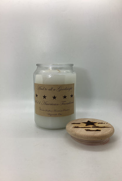 And to all a goodnight! Highly Scented Candle/Apothecary Jar 26 oz/Paraffin Wax/Farmhouse Candle/Hand Poured Candle/Country Primitive Candle