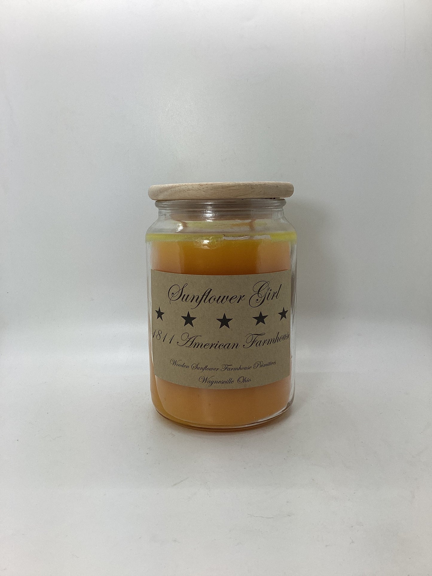 Sunflower Girl/Highly Scented Candle/26 oz Apothecary Jar/Paraffin Wax/Farmhouse Candle/Hand Poured Candle/Sweet Orange and Sriracha