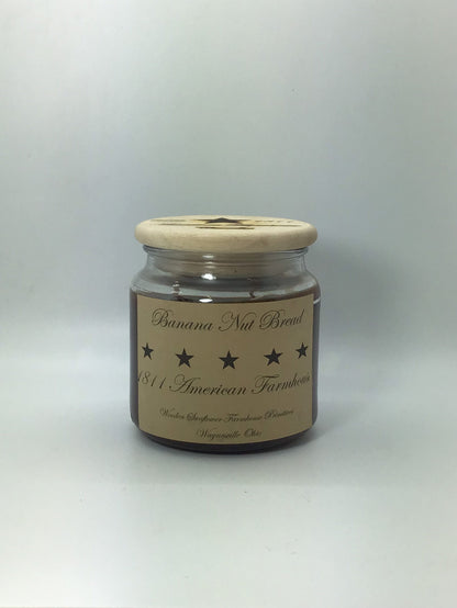 Banana Nut Bread Highly Scented Candle/Apothecary Jar 10 oz/Paraffin Wax/Farmhouse Candle/Hand Poured Candle/Country-Primitive Candle